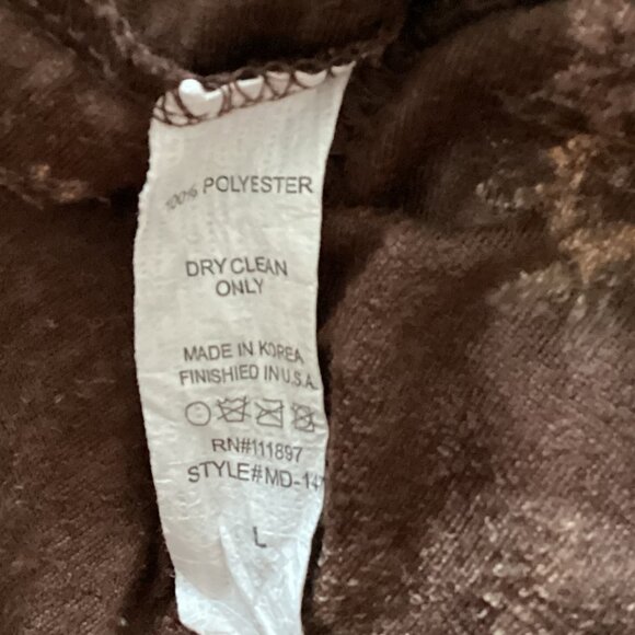 213 Women's Brown Dress Crush Velvet Vintage Retro Style Ruffles Long Sleeves - Picture 12 of 12